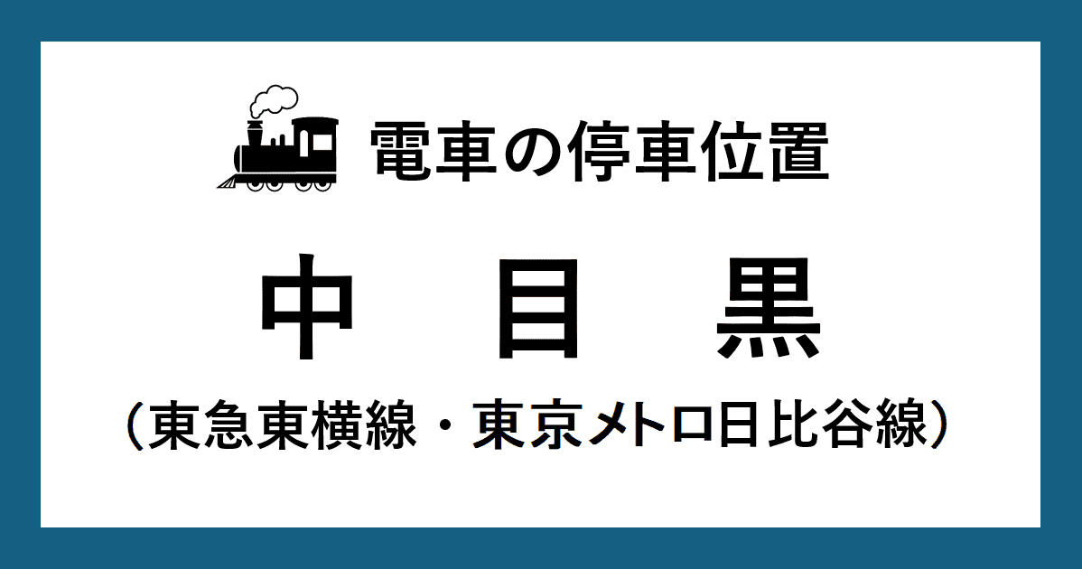 【電車の停車位置】中目黒駅：東横線・日比谷線ホーム