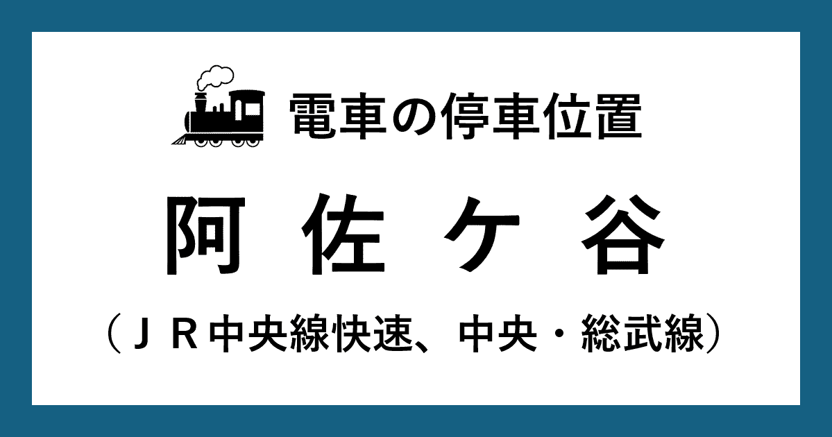 【電車の停車位置】阿佐ヶ谷駅：ＪＲ中央線快速、ＪＲ中央・総武線ホーム