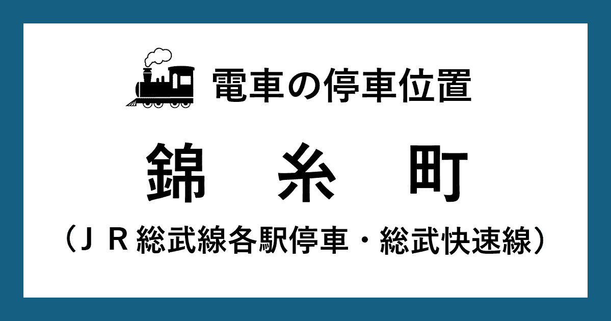 【電車の停車位置】錦糸町駅：ＪＲ中央・総武線各駅停車、総武快速線ホーム